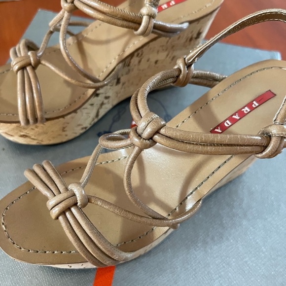 Prada Leather Wedge Sandal - Picture 5 of 7